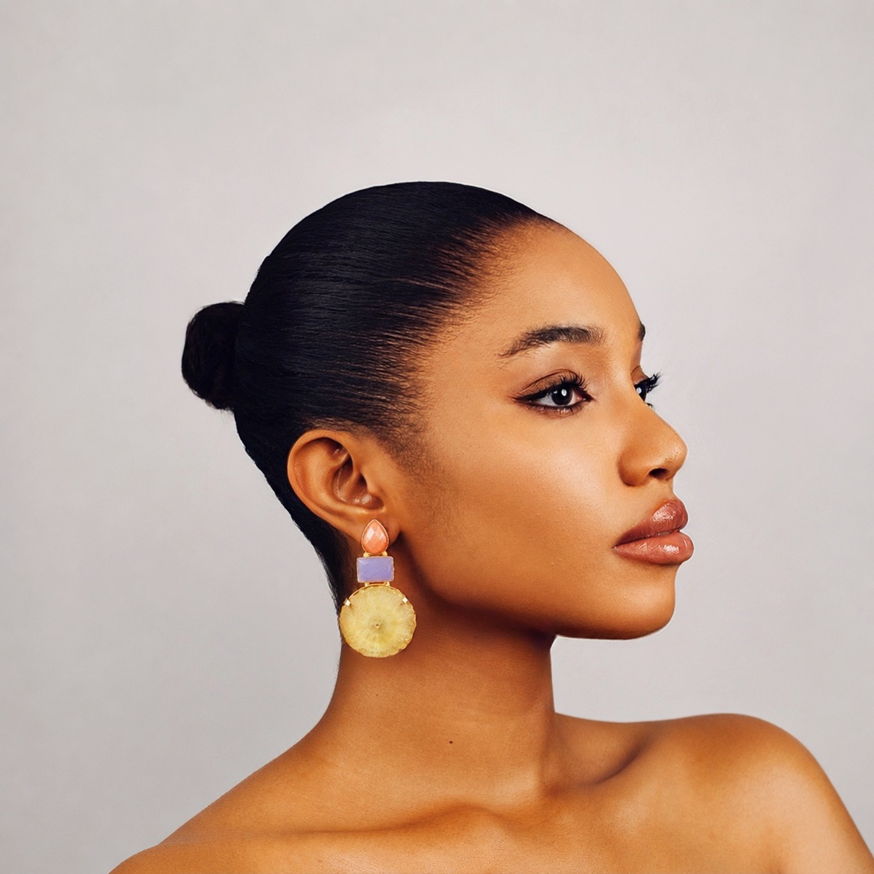 MIDI BRISA Earrings (Peach/Yellow)