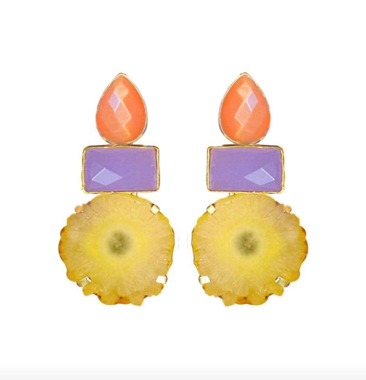 MIDI BRISA Earrings (Peach/Yellow)