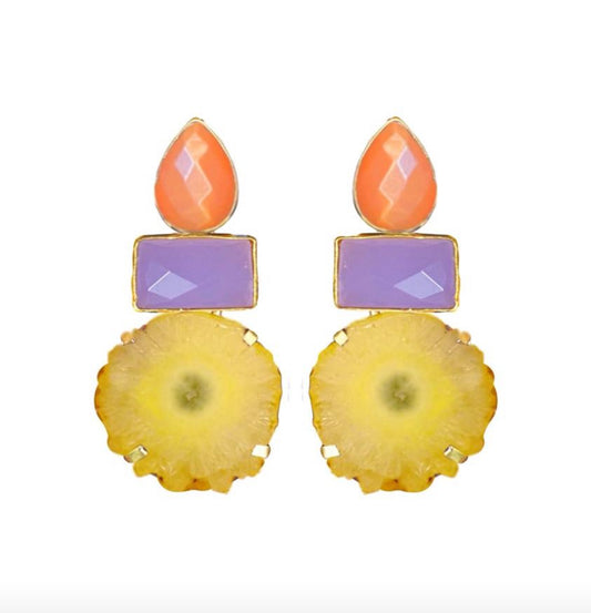MIDI BRISA Earrings (Peach/Yellow)